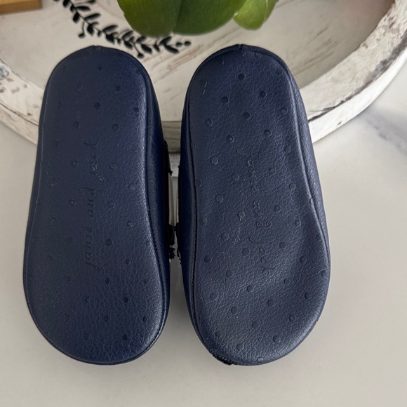 Janie and Jack Navy Moccasins with White Tassels - Picture 3 of 4